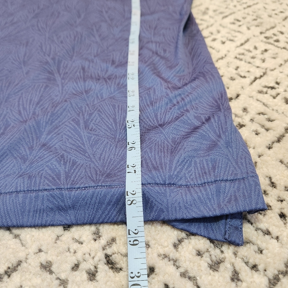 Peter Millar Polo Subtle Leaf Pattern Navy "P Est… - image 8